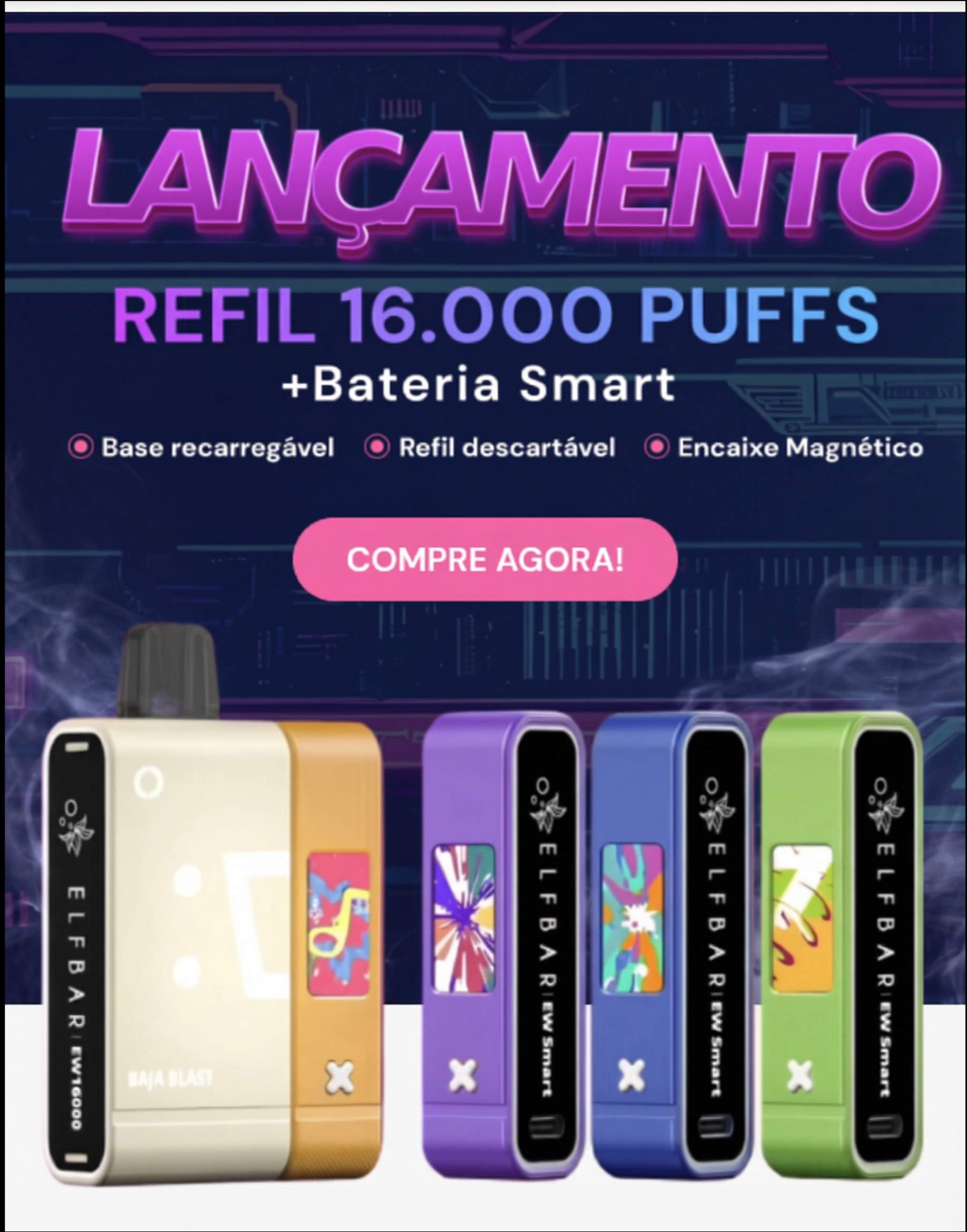 LANÇAMENTO REFIL 16.000 PUFFS